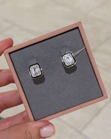 Сережки Чорна Емаль 11/13мм Фіаніт 3.8гр срібло 925 100775 100775 фото
