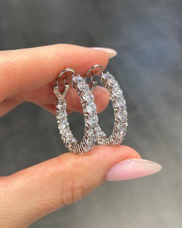 Сережки Доріжка 3см Кільця 4мм Фіаніт 11,5гр срібло 925 101267 101267 фото