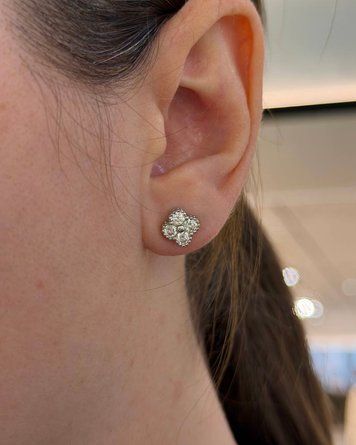 Сережки Конюш Муас 0,32ct*2 D8 2.8мм Коло 1,3гр Срібло 925 101472 101472 фото