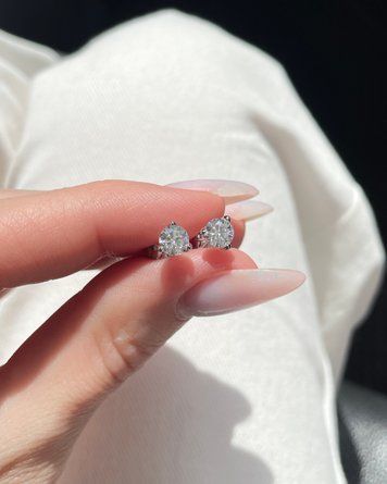 Сережки Муас D 0,5ct*2 GRA срібло без клейма 3 лапки 1 101474 101474 photo