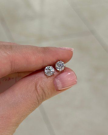 Сережки пусети гвоздики 4кр Фіаніт 6мм 1.5гр срібло 925 100958 100958 фото