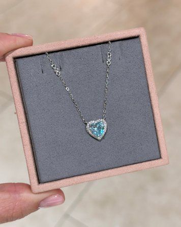 Підвіси Серце Блакитий Фіаніт розс кам 1,1см 3,5гр Срібло 925 100714 100714 фото
