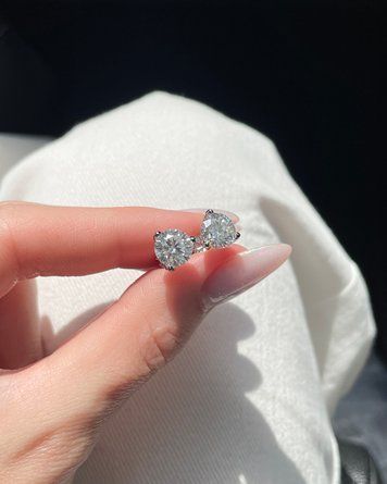 Сережки Муас D 1ct*2 GRA срібло без клейма 3 лапки 1 101475 101475 фото