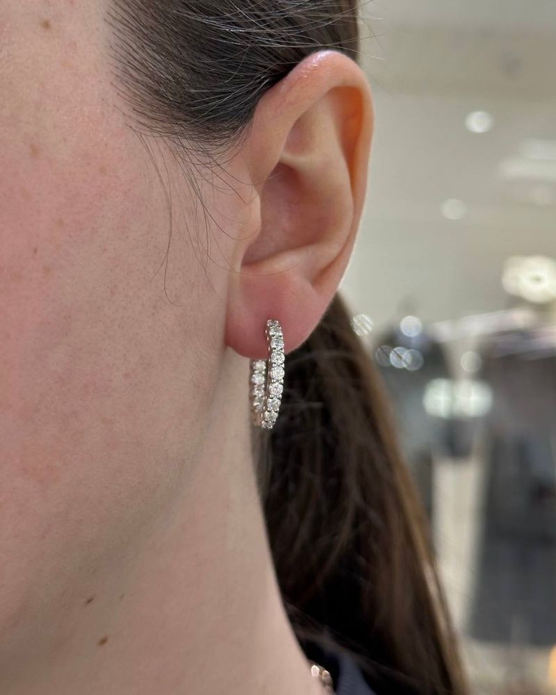 Сережки Доріжка Муас D 15 2,5мм GRA срібло без клейма 4.4гр 101359 101359 фото