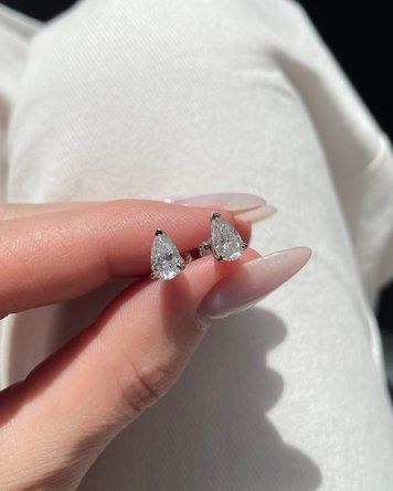 Сережки Муас D 1ct*2 Капля GRA срібло без клейма 1 101478 101478 фото