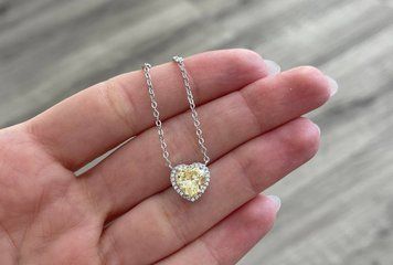 Підвіси Серце Жовте Фіаніт розс кам 1,1см 3,5гр Срібло 925 100167 100167 фото