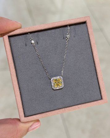 Підвіси квадрат Жовтий камінь розс кам Фіаніт 3,5гр срібло 925 100300 100300 фото