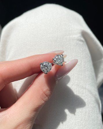 Сережки Муас D 2ct*2 GRA срібло без клейма 3 лапки 1 101476 101476 photo