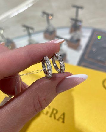 Сережки Муас D 12*0.1ct 3мм 1.2ct GRA срібло без клейма 2,7гр 101361 101361 фото