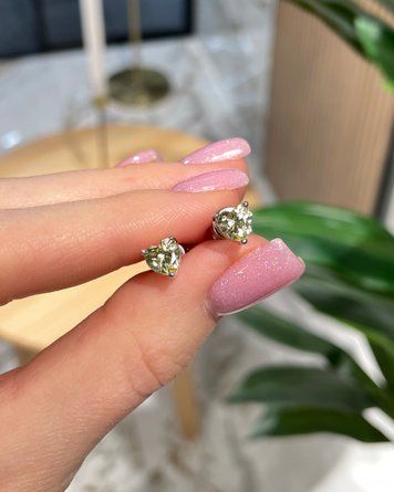 Сережки Пусети Жовті серце Фіаніт 2,5гр Срібло 925 100124 100124 фото
