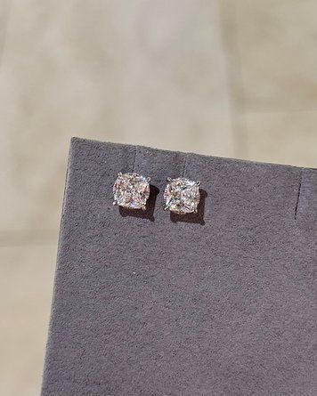 Сережки Пусети Квад Білий Преміум КубЦиркон(розс кам) 2,2гр Срібло 925 100734 100734 фото