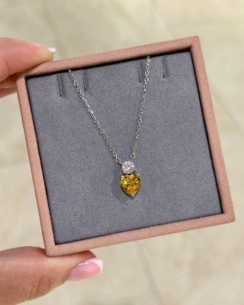 Кольє Жовтий Серце + коло Фіаніт 14мм 3,3гр срібло 925 101405 101405 фото