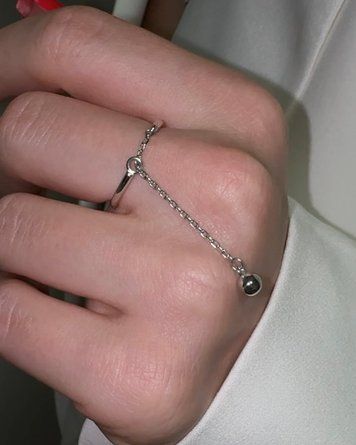 Каблучки з ланцюжком та срібною намистиною 1,9гр Срібло 925 100967 100967 фото
