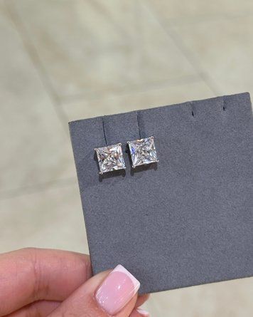 Сережки Пусети Закрутка Квадрат Фіаніт 9мм 4ct*2 4,9гр срібло 925 101407 101407 фото