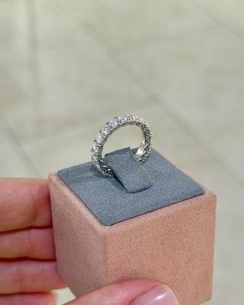 Каблучки Доріжка Муас 22D 2.0ct 3мм Коло Серце 2,5гр срібло 925 101453 101453 фото