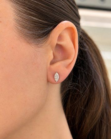 Сережки Муас 0,5ct D2 8*4мм Маркіз 1,1гр срібло 925 101540 101540 photo
