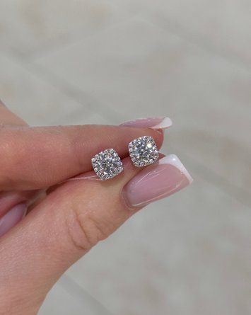 Сережки Пусети Квадрат Розс кам Фіаніт 7мм 2,01гр срібло 925 100538 100538 фото