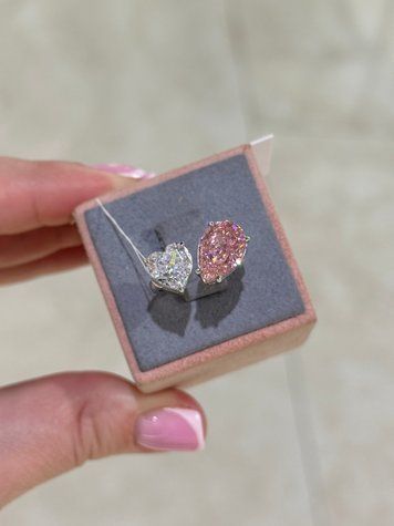 Каблучки Рожева Крапля- Біле серце 100гран 2кам Фіаніт 5,0гр срібло 925 101277 101277 фото