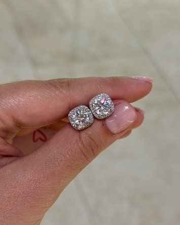 Сережки Пусети Мякий Квадрат 10мм Фіаніт 4.2гр срібло 925 101110 101110 фото