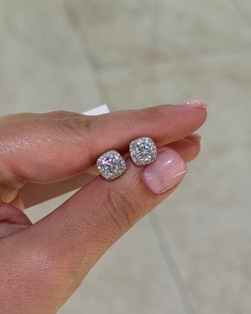 Сережки Пусети Мякий Квадрат 9мм Фіаніт 3.0гр срібло 925 101109 101109 фото