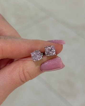 Сережки Пусети Рожеві 100гран напівкруг Фіаніт 7мм 2,9гр срібло 925 100827 100827 фото