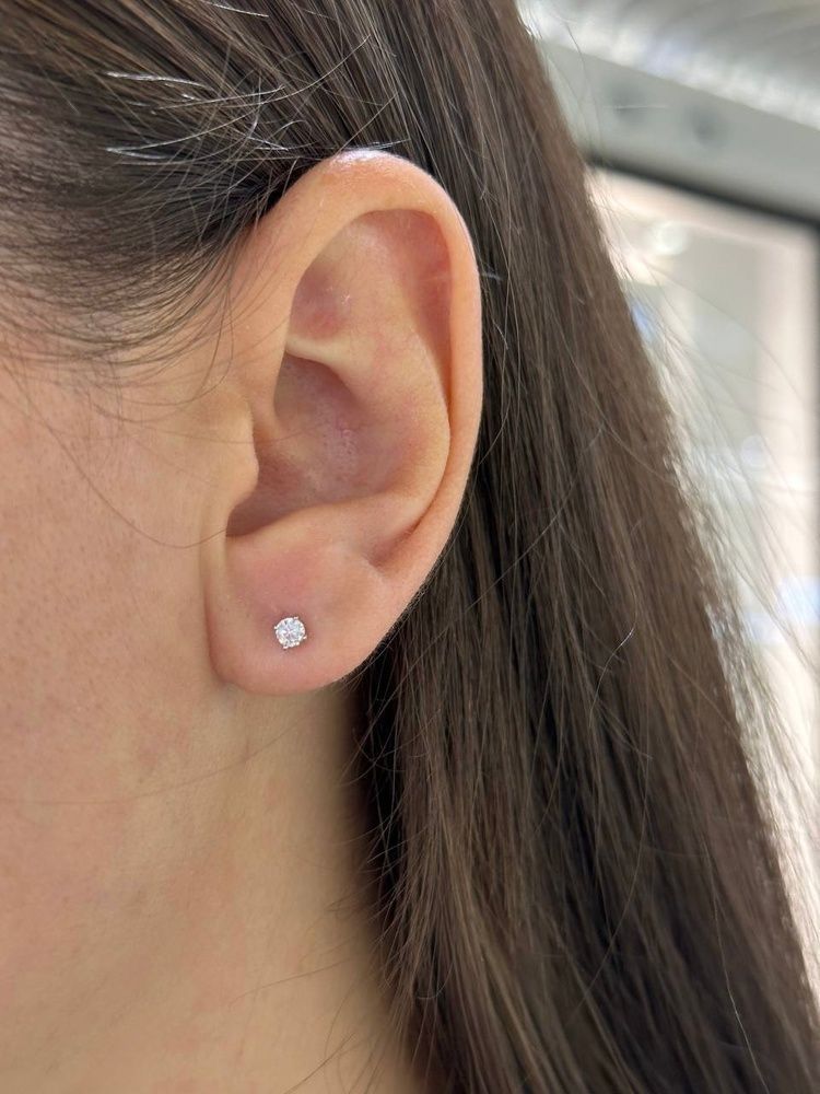 Сережки Пусети Закрутка Фіаніт 3мм 0.1ct*2 0,8гр срібло 925 101179 101179 photo