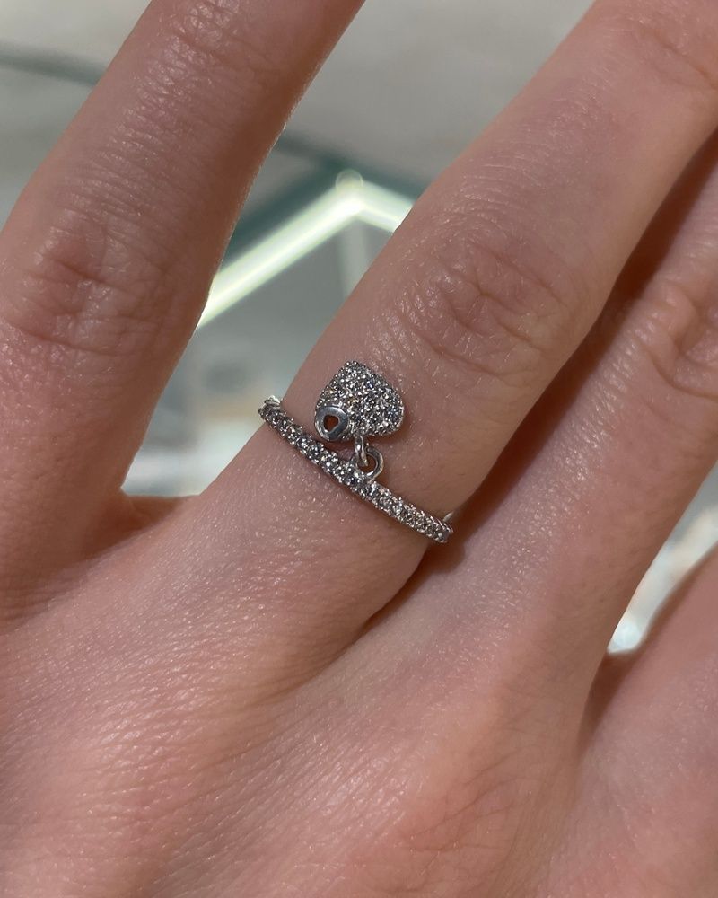 Каблучки Серденько Вісюлька Розс кам Фіаніт 1,3гр Срібло 925 100962 100962 фото