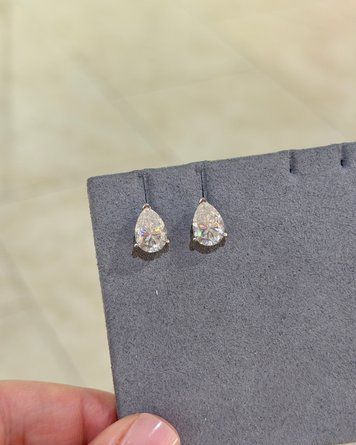 Сережки Муас D 2ct*2 Капля GRA срібло без клейма 1,9 101492 101492 фото