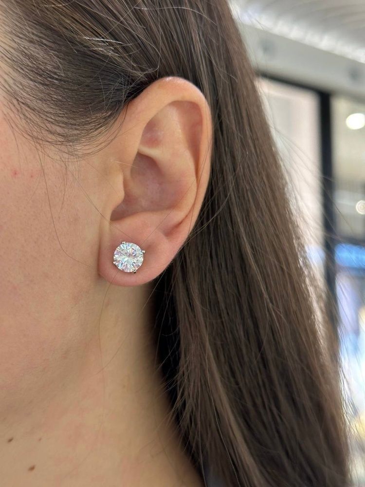 Сережки Пусети Закрутка Фіаніт 8мм 2ct*2 2,7гр срібло 925 101180 101180 photo