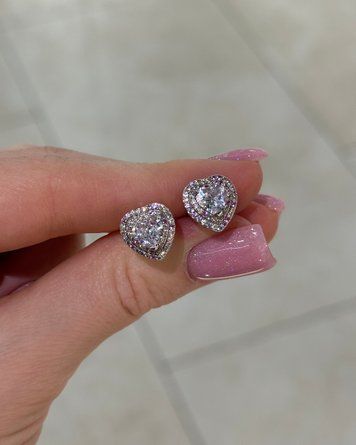 Сережки Пусети Сердечка кольорові з фіонітами 3,5гр срібло 925 100530 100530 фото