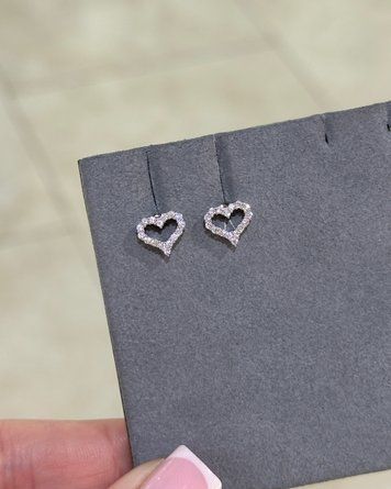 Сережки Пусети Сердечко 9*8мм Фіаніт 1.2мм 1.1гр срібло 925 101418 101418 фото