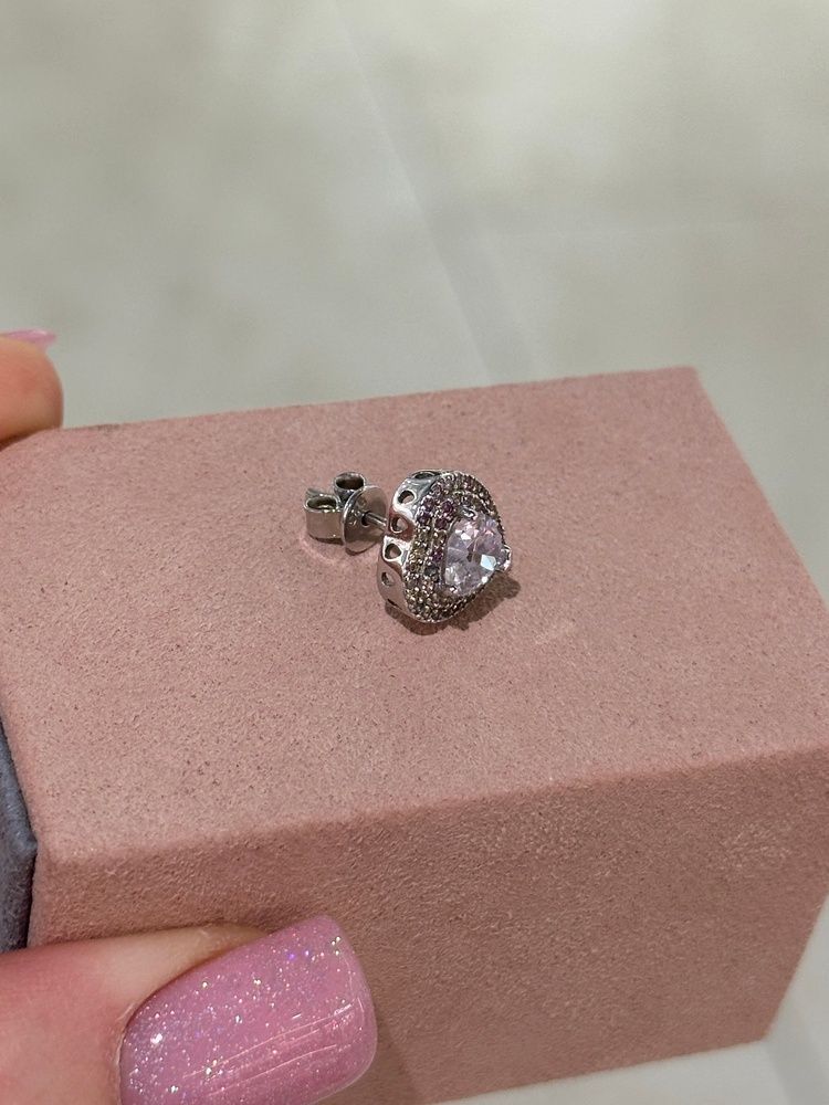 Сережки Пусети Сердечка кольорові з фіонітами 3,5гр срібло 925 100530 100530 фото
