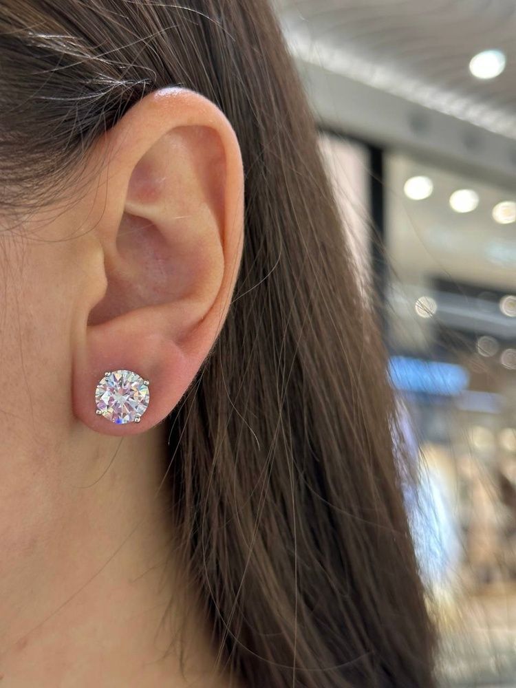 Сережки Пусети Закрутка Фіаніт 9мм 3ct*2 4,0гр срібло 925 101181 101181 фото