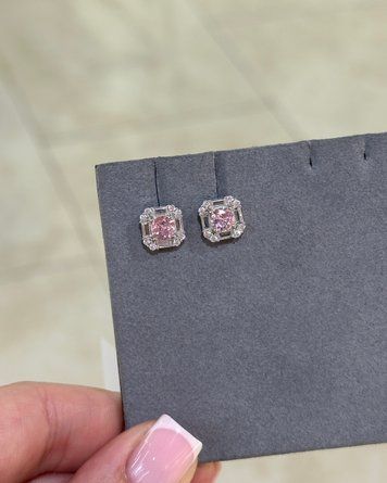 Сережки Пусети Рожеві-розс кам 9мм Фіаніт 2,5гр Срібло 925 101420 101420 фото