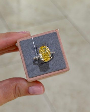 Каблучки Жовтий Овал 100 гран Розс кам Фіаніт 13/9мм 4.6гр срібло 925 101441 101441 фото