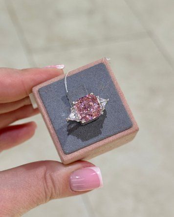 Каблучки Рожева 100гран Квадрат Фіаніт10*10мм 5.2гр срібло 925 101385 101385 фото