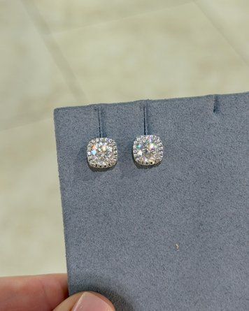 Сережки Муас D 1кт*2 6,5мм GRA розс кам срібло без клейма 2.7 101444 101444 фото