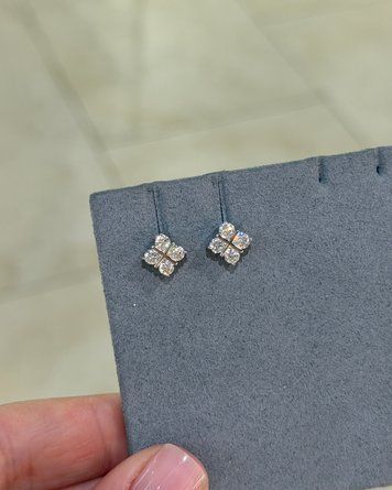 Сережки Муас 0,4ct*2 D4 3мм Коло 1,7гр Срібло 925 101471 101471 фото