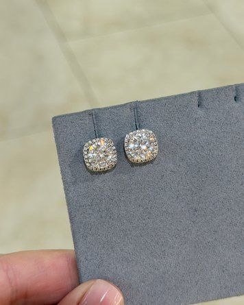 Сережки Муас D 2кт*2 8мм GRA розс кам срібло без клейма 3,6 101445 101445 фото